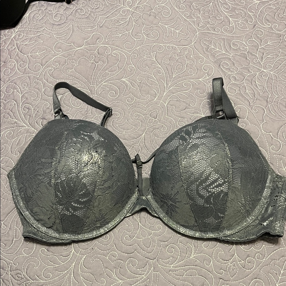 Victoria's Secret Dark Silver Lace Bra